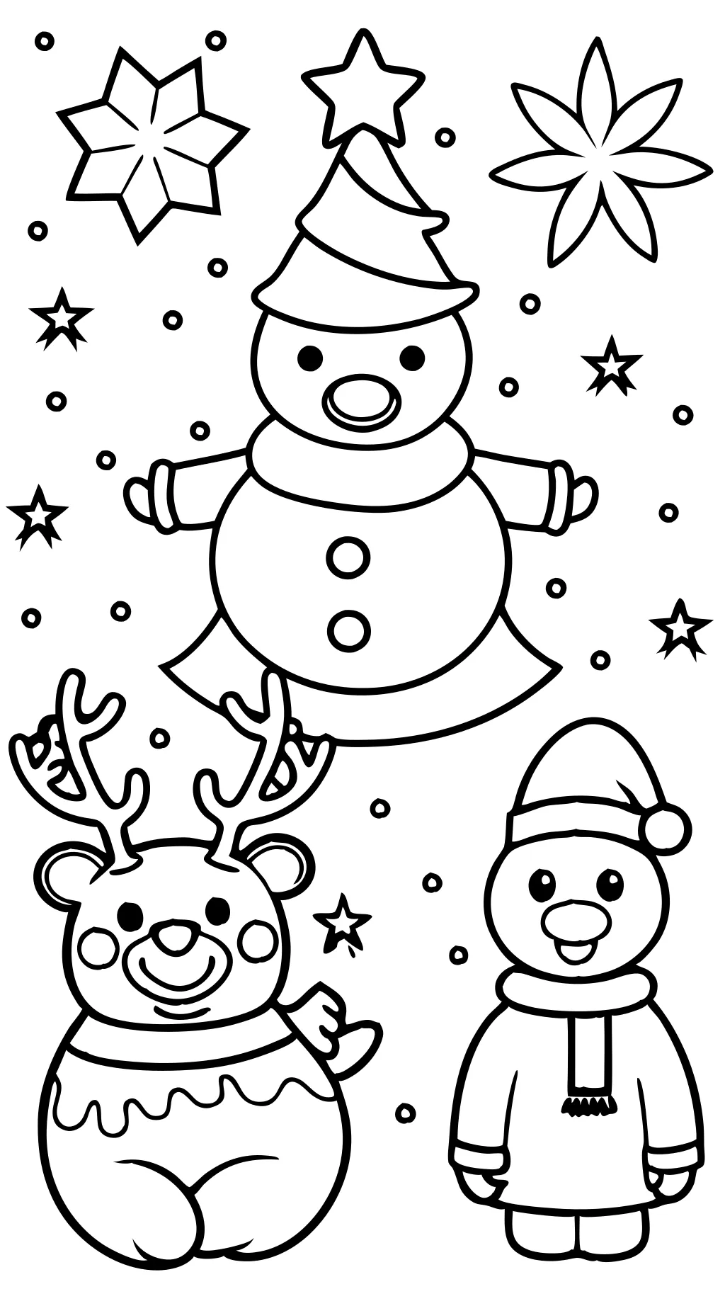 cartoon christmas coloring pages